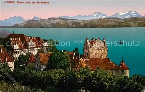 AK / Ansichtskarte Meersburg Bodensee Schloss Schweizer Alpen Kat. Meersburg