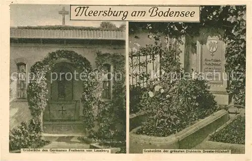 AK / Ansichtskarte Meersburg Bodensee Grabstaette Germanen Freiherr von Lassberg Dichterin Droste Huelshoff Kat. Meersburg