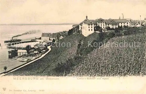 AK / Ansichtskarte Meersburg Bodensee Lehrerseminar Hafen Kat. Meersburg