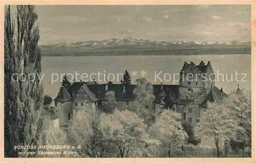 AK / Ansichtskarte Meersburg Bodensee Schloss Schweizer Alpen Kat. Meersburg