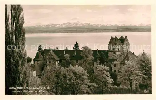 AK / Ansichtskarte Meersburg Bodensee Schloss Schweizer Alpen Kat. Meersburg