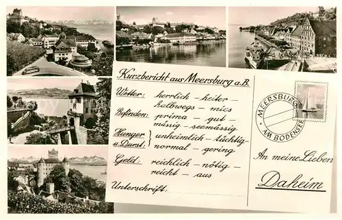 AK / Ansichtskarte Meersburg Bodensee Schloss Teilansicht Panorama  Kat. Meersburg