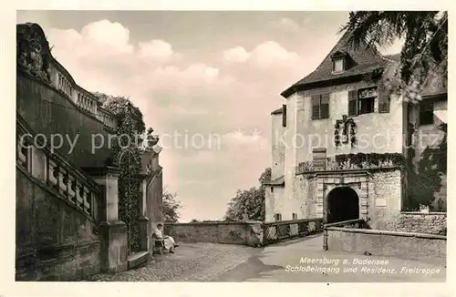 AK / Ansichtskarte Meersburg Bodensee Schlosseingang Residenz Freitreppe Kat. Meersburg