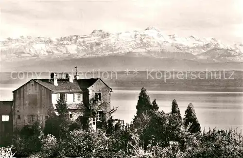 AK / Ansichtskarte Meersburg Bodensee Fuerstenhaeuschen mit Saentis Kat. Meersburg