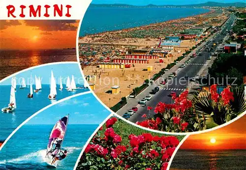 AK / Ansichtskarte Rimini Fliegeraufnahme Strand Sonnenuntergang Kat. Rimini