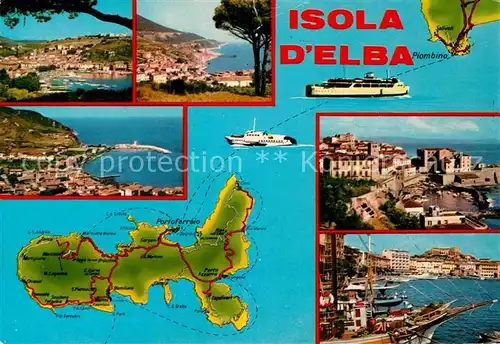 AK / Ansichtskarte Insel Elba Landkarte Fliegeraufnahme Kat. Italien
