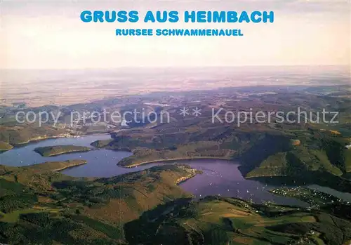 AK / Ansichtskarte Heimbach Eifel Fliegeraufnahme Rursee Schwammenauel Kat. Heimbach