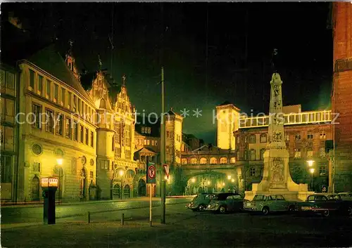 AK / Ansichtskarte Frankfurt Main Paulsplatz Rathaus bei Nacht Kat. Frankfurt am Main