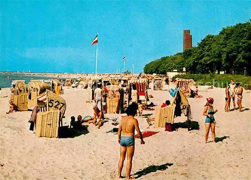 AK / Ansichtskarte Laboe Ostseebad Strand Marine Ehrenmal