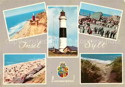 AK / Ansichtskarte Insel Sylt Steilkueste Leuchtturm Promenade Strand Duenen Kat. Westerland