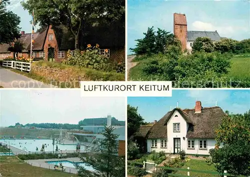 AK / Ansichtskarte Keitum Sylt Friesenhaeuser Kirche Schwimmbad Kat. Sylt Ost