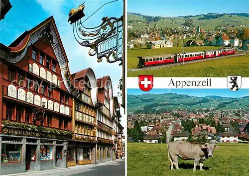 AK / Ansichtskarte Appenzell IR Hauptgasse Eisenbahn Kuh Kat. Appenzell