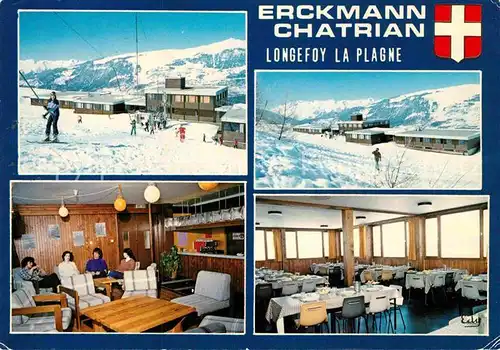 AK / Ansichtskarte Longefoy sur Aime Village Erckmann Chatrian Skilift Gaststube Speisesaal