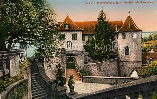 AK / Ansichtskarte Meersburg Bodensee Schloss mit Terrasse Kat. Meersburg