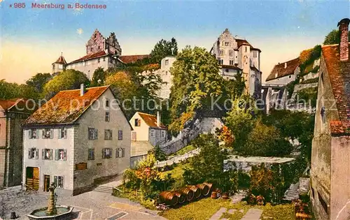 AK / Ansichtskarte Meersburg Bodensee Brunnen Schloss  Kat. Meersburg