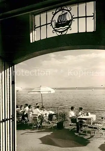 AK / Ansichtskarte Meersburg Bodensee Hotel zum Schiff Terrasse Kat. Meersburg