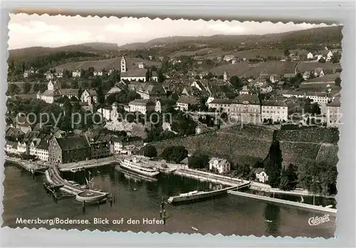 AK / Ansichtskarte Meersburg Bodensee Fliegeraufnahme Hafen Kat. Meersburg