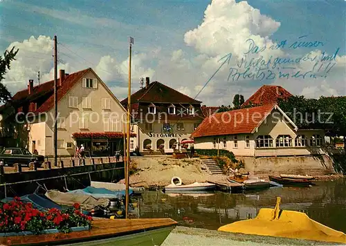 AK / Ansichtskarte Hagnau Bodensee Hotel Seegarten Hafen Kat. Hagnau am Bodensee