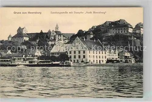AK / Ansichtskarte Meersburg Bodensee Landungsstelle Dampfer Stadt Meersburg Kat. Meersburg