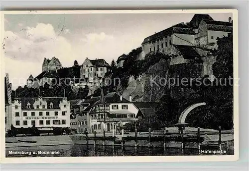 AK / Ansichtskarte Meersburg Bodensee Schloss Hotel Seehof Hafen Kat. Meersburg