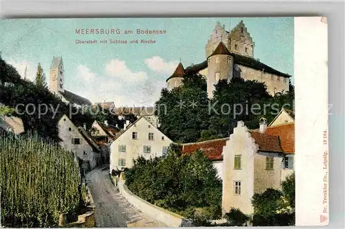 AK / Ansichtskarte Meersburg Bodensee Oberstadt Schloss Kirche Kat. Meersburg