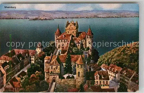 AK / Ansichtskarte Meersburg Bodensee Fliegeraufnahme Schloss Kat. Meersburg