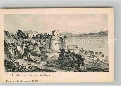 AK / Ansichtskarte Meersburg Bodensee Schloss um 1850 Kat. Meersburg