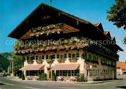AK / Ansichtskarte Oberammergau Hotel Wolf Blumenschmuck Kat. Oberammergau