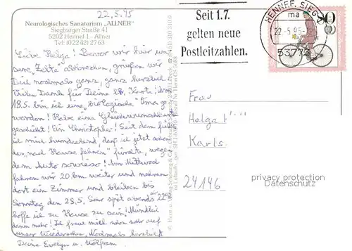 AK / Ansichtskarte Allner Neurologisches Sanatorium Allner Fliegeraufnahme Kat. Hennef (Sieg)