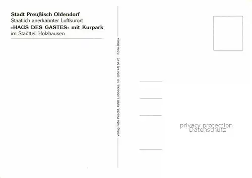 AK / Ansichtskarte Bad Holzhausen Luebbecke Haus des Gastes mit Kurpark Luftkurort Kat. Preussisch Oldendorf