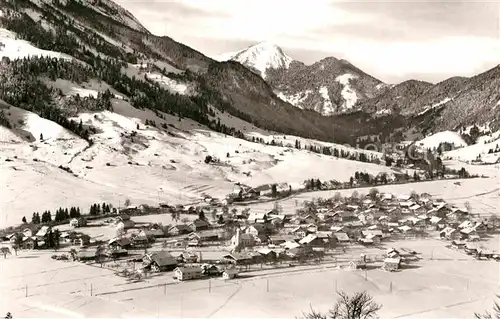 AK / Ansichtskarte Steinach Pfronten Winterpanorama mit Schoenkahler Allgaeuer Alpen Kat. Pfronten