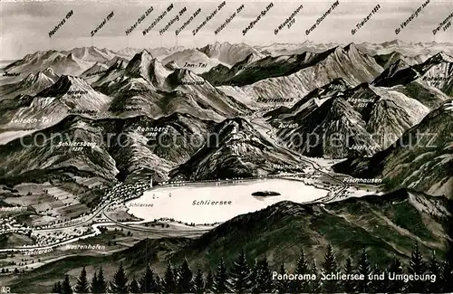AK / Ansichtskarte Schliersee und Umgebung Alpenpanorama aus der Vogelperspektive Kat. Schliersee