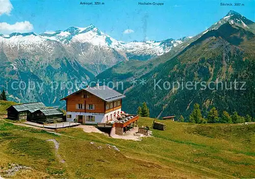 AK / Ansichtskarte Mallnitz Kaernten Haeusler Alm Ausflugsort an der Tauernbahn Hoehenweg Fernsicht auf Hohe Tauern