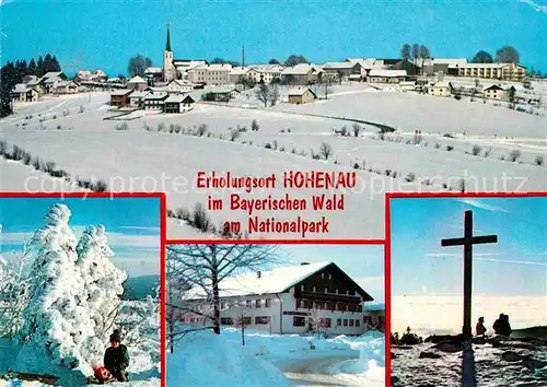 AK / Ansichtskarte Hohenau Niederbayern Winterpanorama Nationalpark Bayerischer Wald Gipfelkreuz Kat. Hohenau