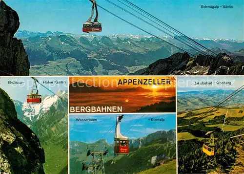 AK / Ansichtskarte Seilbahn Appenzeller Bergbahnen Schwaegalp Saentis Bruelisau Hoher Kasten  Kat. Bahnen