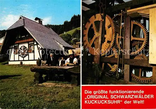 AK / Ansichtskarte Schonach Schwarzwald Weltgroesstes Holzraederwerk mit Kuckucksruf Kat. Schonach im Schwarzwald