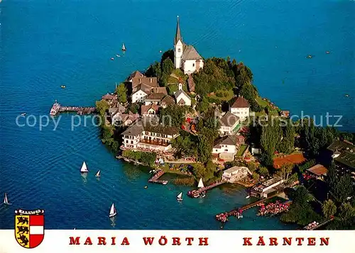 AK / Ansichtskarte Maria Woerth Woerthersee Wallfahrtskirche Fliegeraufnahme Kat. Maria Woerth