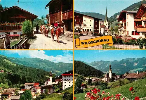 AK / Ansichtskarte Wildschoenau Tirol Dorfpartien Reiter Kirche