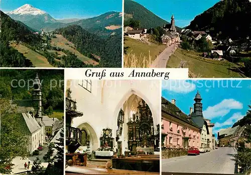 AK / Ansichtskarte Annaberg Niederoesterreich Panorama Kirche Inneres Teilansichten Kat. Annaberg