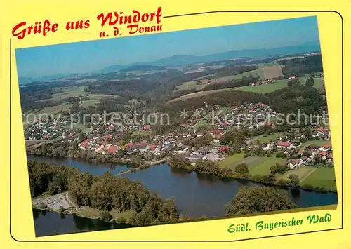 AK / Ansichtskarte Windorf Niederbayern Fliegeraufnahme mit Donau Kat. Windorf