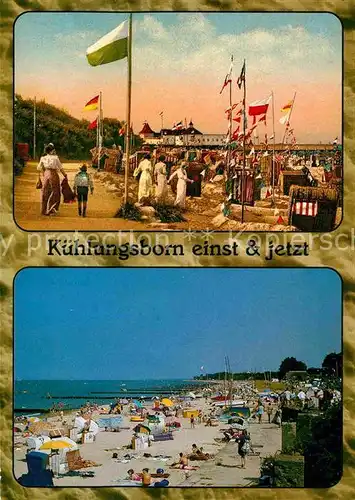 AK / Ansichtskarte Kuehlungsborn Ostseebad Strandleben einst und jetzt Kat. Kuehlungsborn