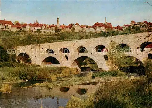 AK / Ansichtskarte Rothenburg Tauber Doppelbruecke  Kat. Rothenburg ob der Tauber