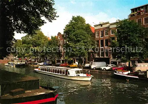 AK / Ansichtskarte Amsterdam Niederlande Prinsengracht met Anne Frankhuis Ausflugsboot Rundfahrten Kat. Amsterdam