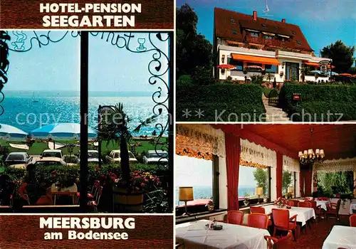 AK / Ansichtskarte Meersburg Bodensee Hotel Pension Seegarten Restaurant Seeblick Kat. Meersburg