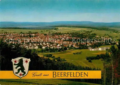 AK / Ansichtskarte Beerfelden Odenwald Panorama Erholungsort Wappen Kat. Beerfelden