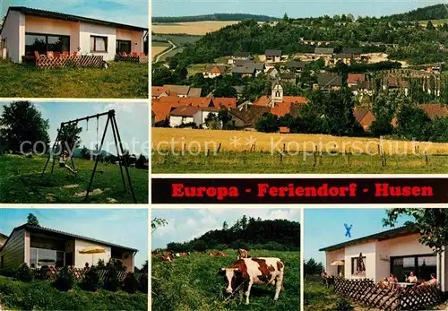 AK / Ansichtskarte Husen Bueren Europa Feriendorf Bungalow Kinderspielplatz Viehweide Kuehe Panorama Kat. Lichtenau