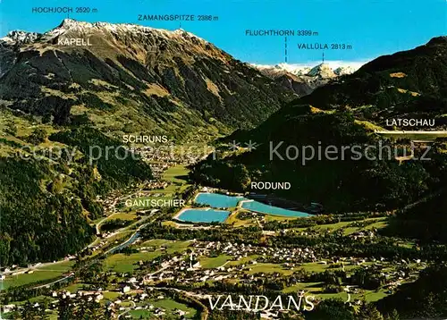 AK / Ansichtskarte Vandans Vorarlberg Staubecken Rodund Latschau Hochjoch Valluela Montafon Alpenpanorama Kat. Vandans