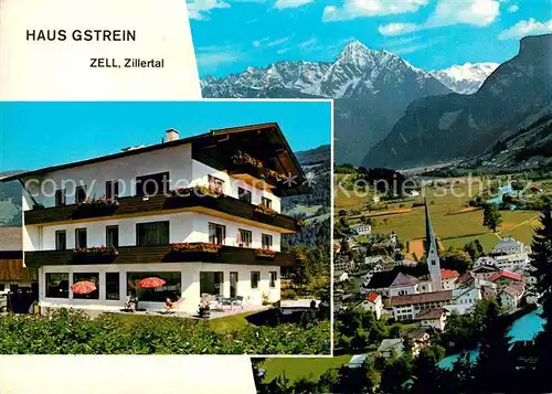 AK / Ansichtskarte Zell Ziller Tirol Pension Haus Gstrein Gesamtansicht mit Alpenpanorama Kat. Zell am Ziller