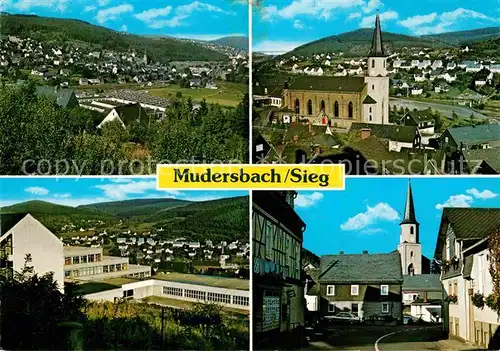 AK / Ansichtskarte Mudersbach Sieg Panorama Kirche Hauptstrasse Kat. Mudersbach