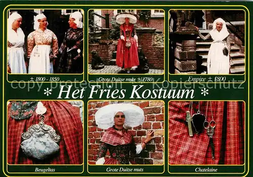 AK / Ansichtskarte Trachten Holland Fries Kostuum Empire Beugeltas Chatelaine  Kat. Trachten